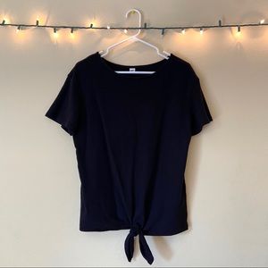 old navy black front tie short sleeve t-shirt